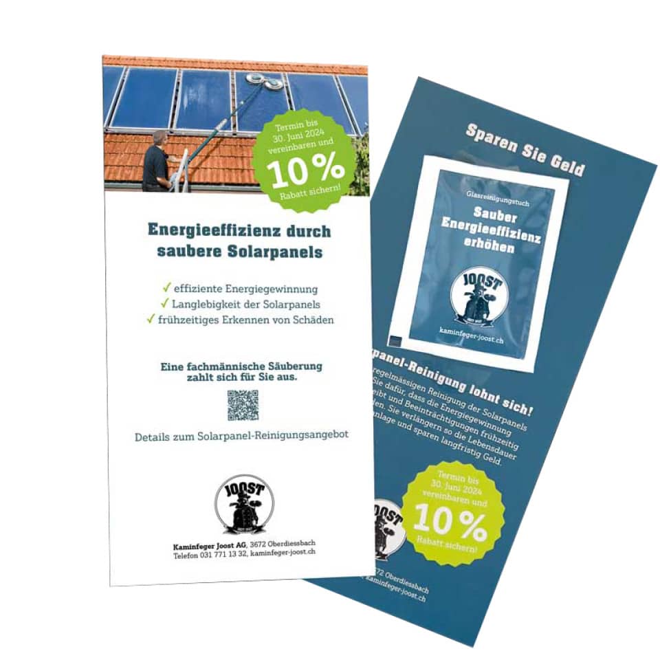 Karte Kaminfeger «Solarpanel reinigen»