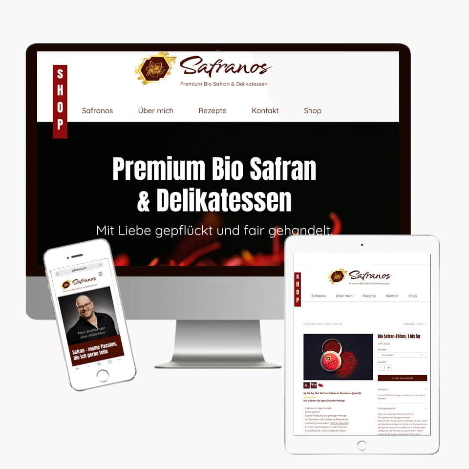 Safranos Website durch Webagentur omstructur